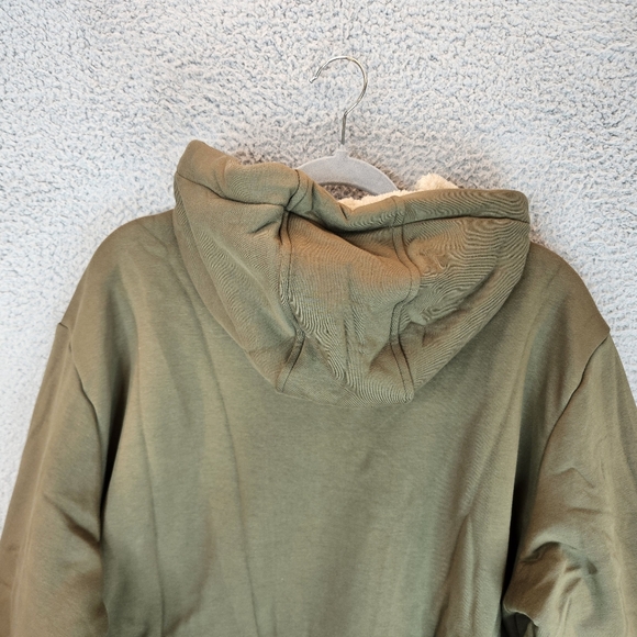Crysully Mens Sweatshirt Jacket Sz XL & M Green Fleece Sherpa Lining  Hoodie - Picture 12 of 16